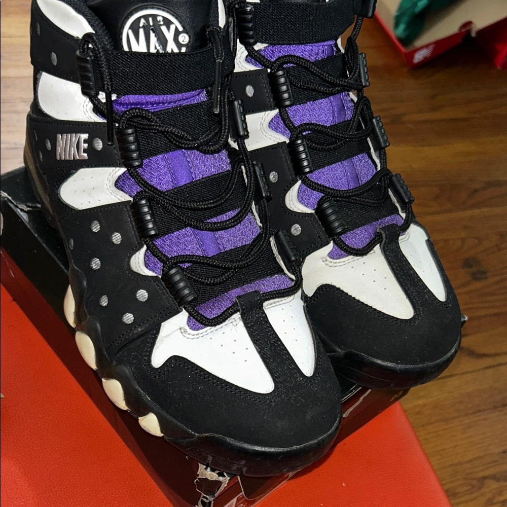 Nike Black and Purple High-Top Sneakers